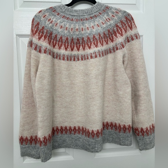Fair Isle Sweater Cream and Gray Women’s XXL evolution by Cyrus - Picture 4 of 4